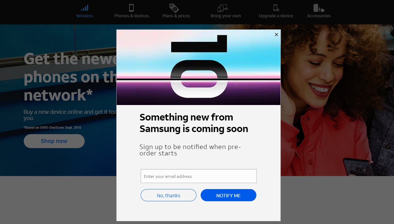 AT&T already lets you sign up for Samsung Galaxy S10 pre-order news