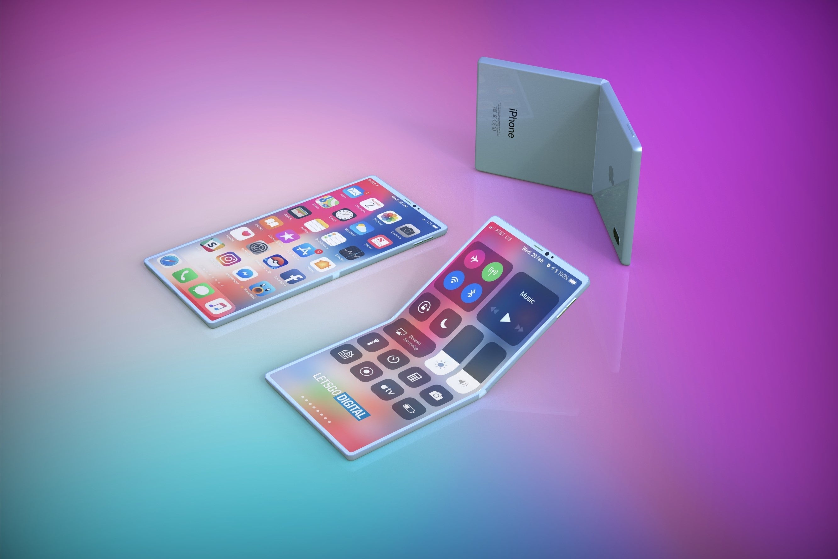 Apple foldable smartphone concept render based on patent - This is what Apple&#039;s foldable smartphone could look like