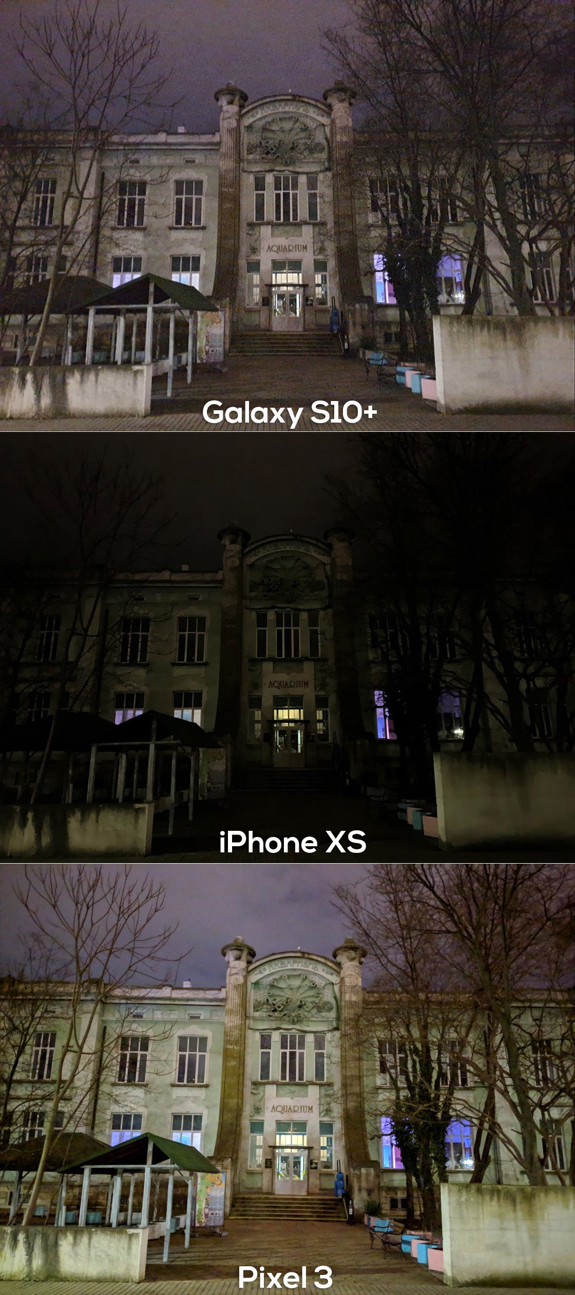 Galaxy S10+ vs Pixel 3 vs iPhone XS: NIGHT camera comparison