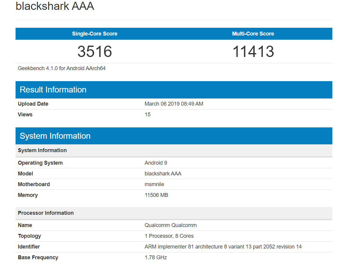 Xiaomi Black Shark 2 gaming phone spotted with flagship processor, lots of RAM