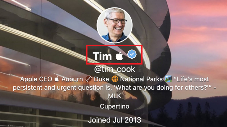 Tim Cook shows off his sense of humor on Twitter - By changing his profile on Twitter, Tim Cook displays a sense of humor