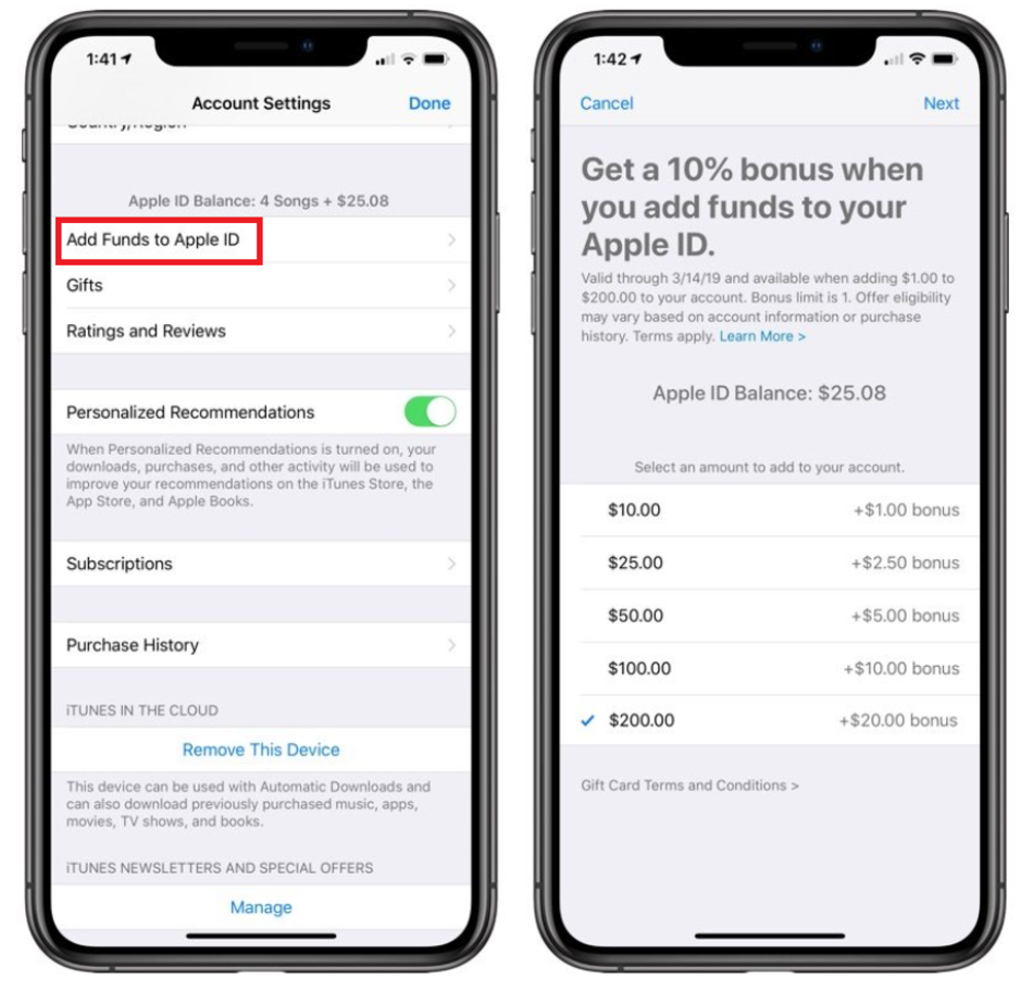 From now through March 14th, Apple will give those adding funds to their Apple ID accounts a 10% bonus up to $20 - For a very limited time, Apple will pay you to fund your Apple ID account