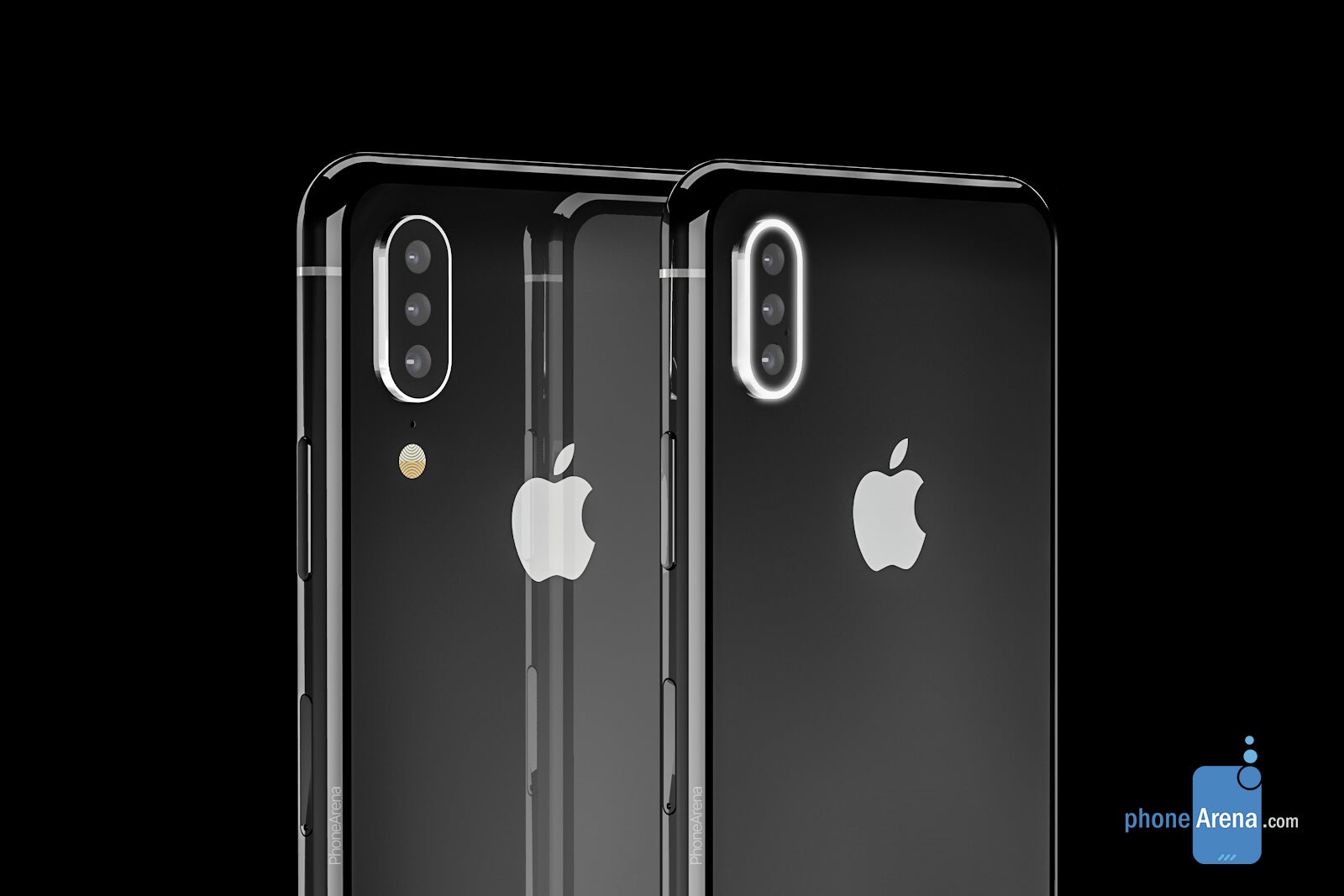 iPhone 11 running iOS 13 with Dark Mode envisioned in 3D renders