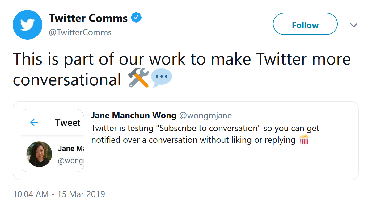 Twitter is testing a new way for members to follow a thread - Twitter confirms it is testing a new feature that will make it easier to use the app