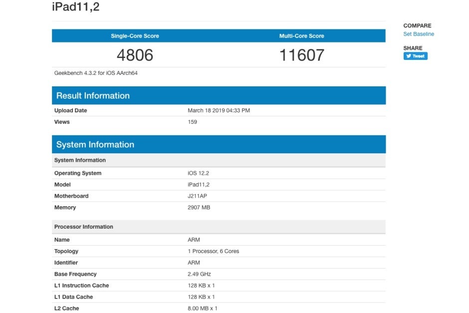 This is either the new iPad Air or the new iPad mini - One of Apple&#039;s new iPads gets benchmarked, revealing interesting internal tidbits