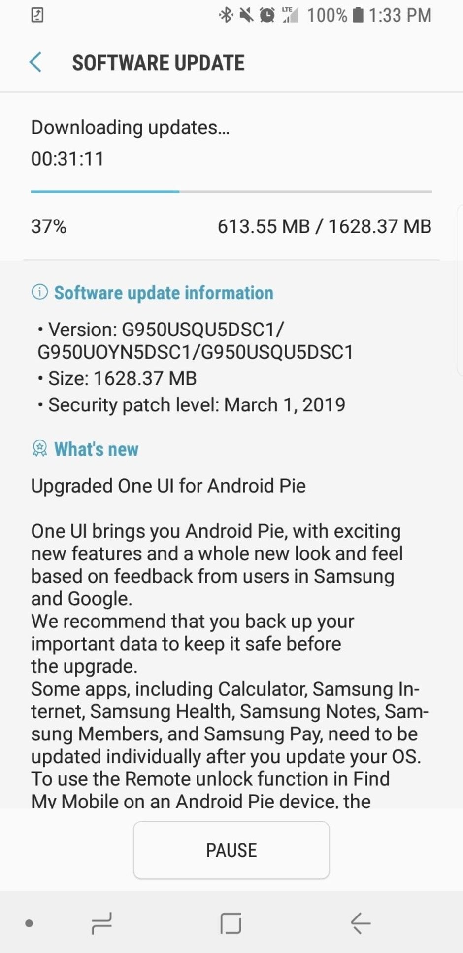 Another US carrier starts rolling out Android 9.0 Pie for Samsung Galaxy S8/S8+