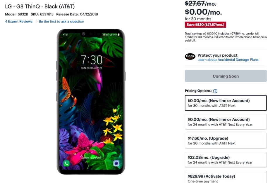 Best Buy lists LG G8 ThinQ at $0 with AT&amp;T installments, Sprint customers also get big discounts