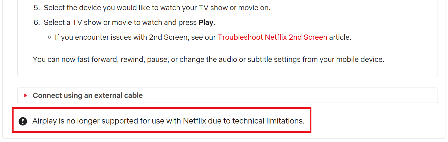 Due to technical limitations, Netflix no longer supports Apple's AirPlay feature - Netflix removes key feature from its iOS app