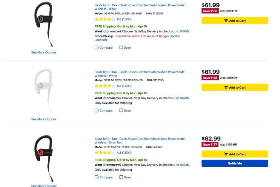 Apple&#039;s wireless Beats Powerbeats3 earphones are on sale for up to 70 percent off (refurbished)