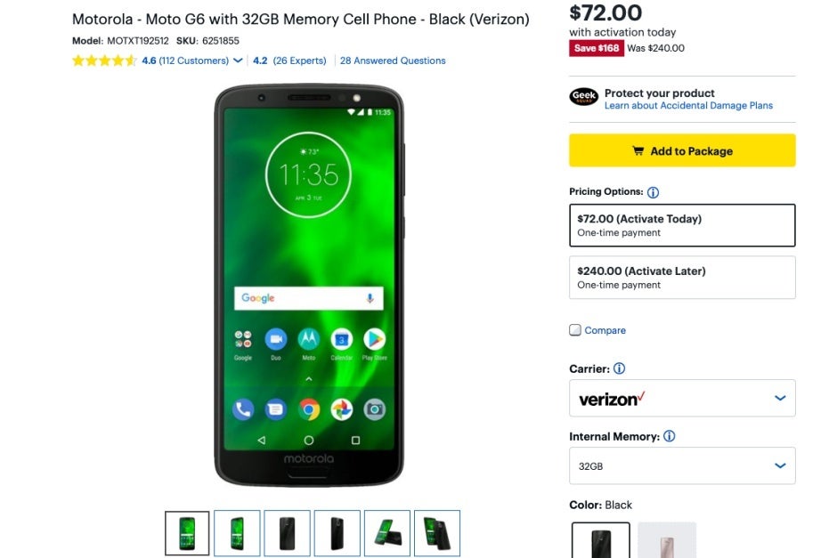 Moto G6 scores colossal 70 percent discount at Best Buy with Verizon activation