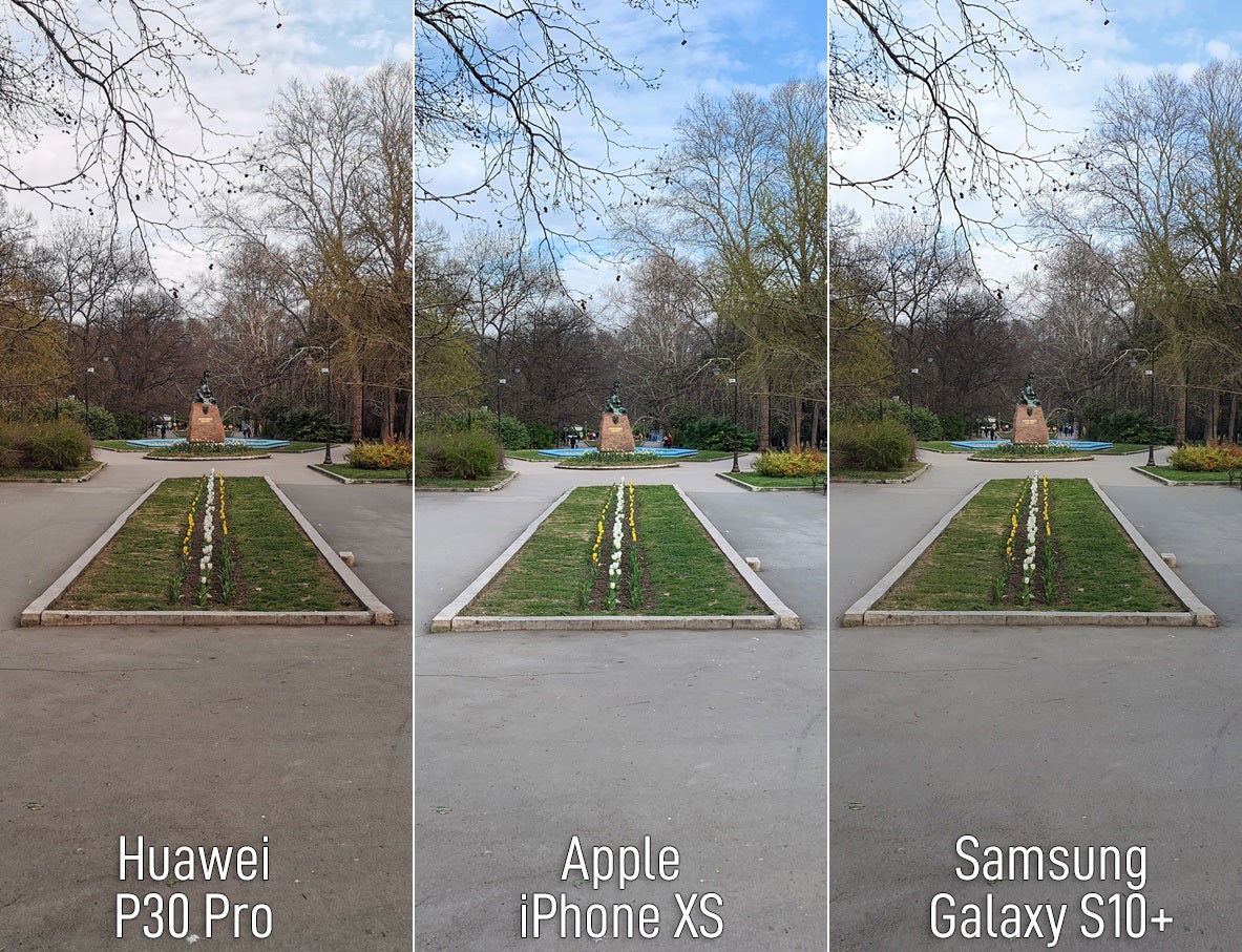 Shot with the main 1X camera on all phones - What difference does 5x telephoto camera on Huawei P30 Pro make? We compare against iPhone XS and Galaxy S10+