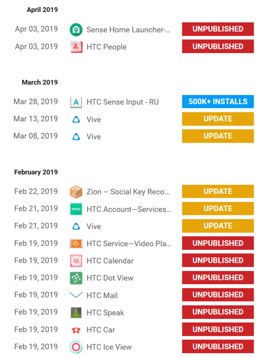 A number of HTC apps in the Google Play Store have been unpublished"&nbsp - HTC is doing something with its Play Store apps that have some wondering about its future