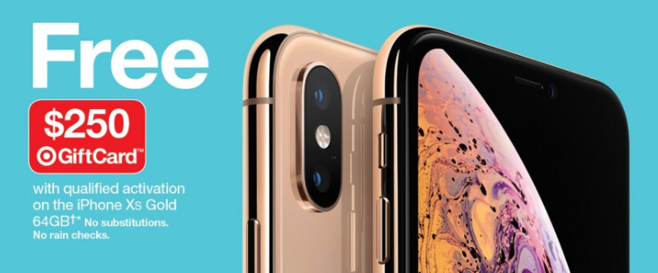 iPhone XS 64 GB now comes with a $250 gift card at Target