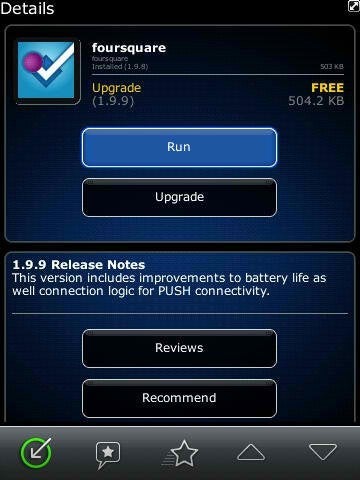 Foursquare for BlackBerry v1.9.9 is available - Foursquare app for BlackBerry is updated to version 1.9.9