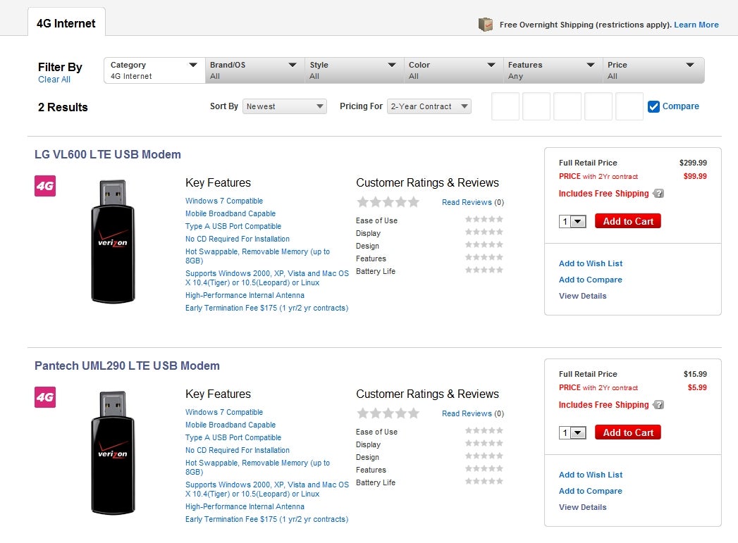 First two 4G LTE USB modems for Verizon appear