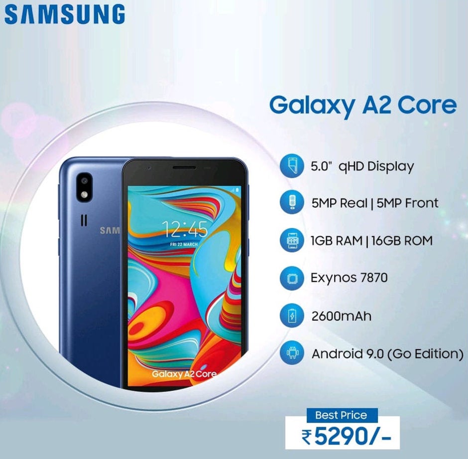 Samsung Galaxy A2 Core goes on sale as the company&#039;s cheapest Android smartphone