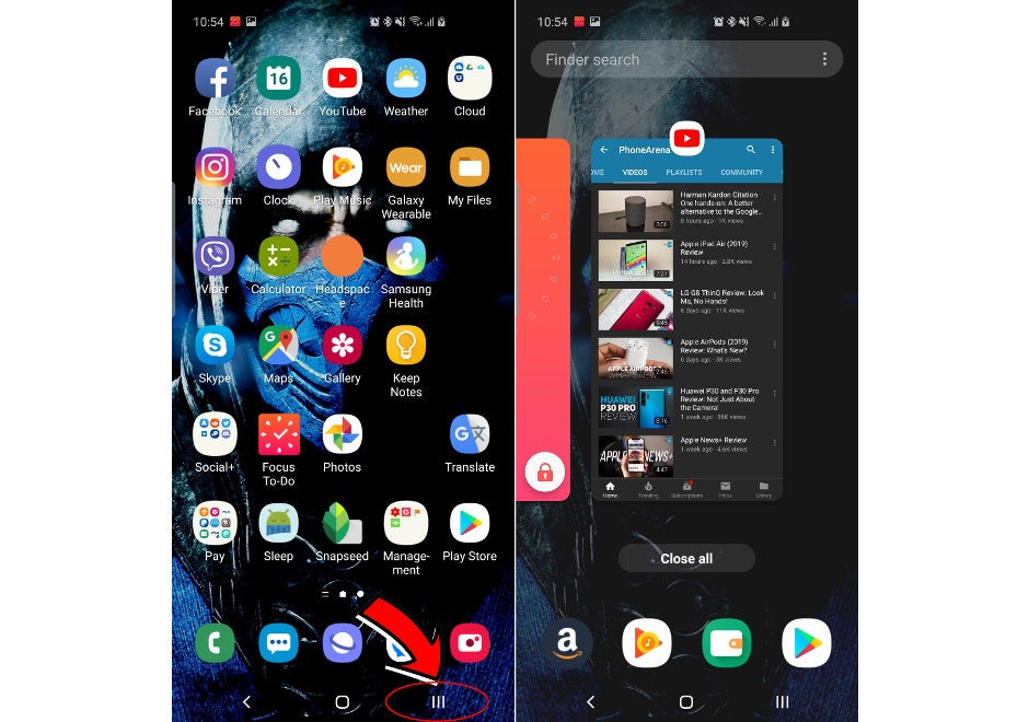 Galaxy S10: how to enter split screen, activate floating windows
