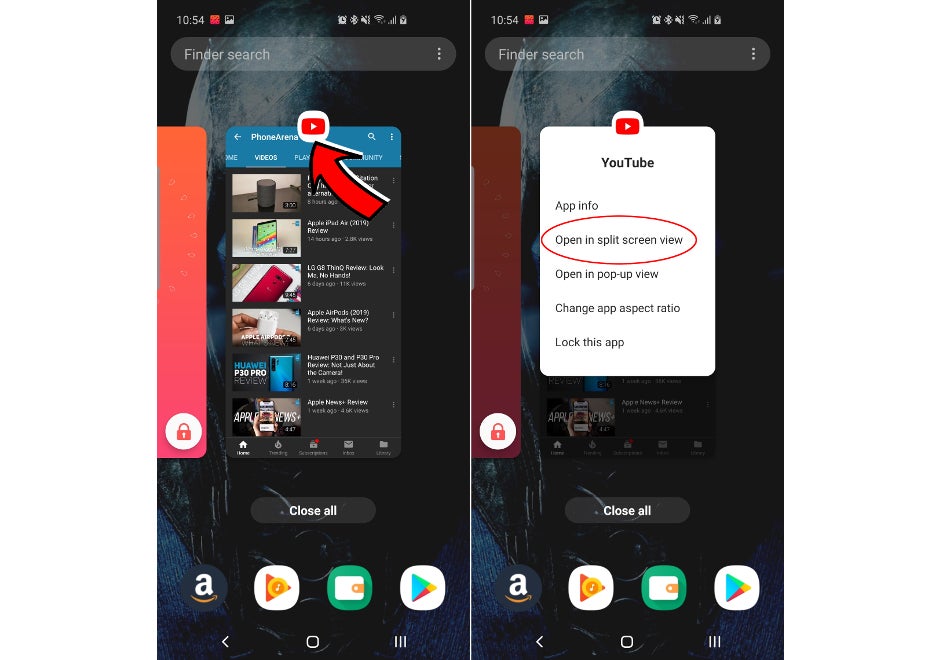 Galaxy S10: how to enter split screen, activate floating windows