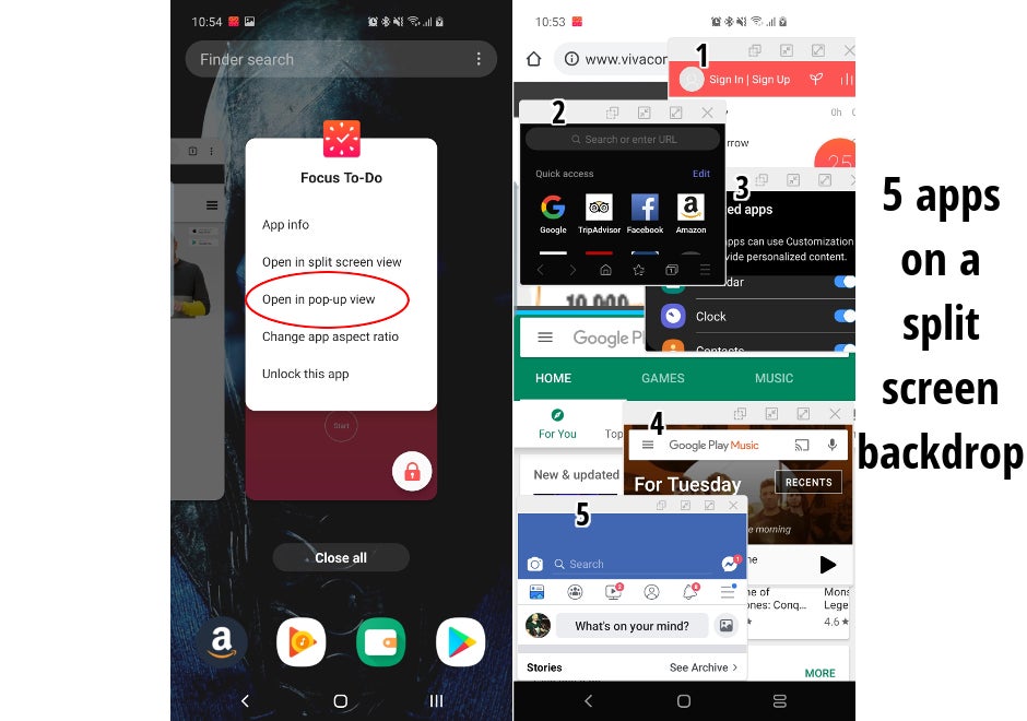 Galaxy S10: how to enter split screen, activate floating windows