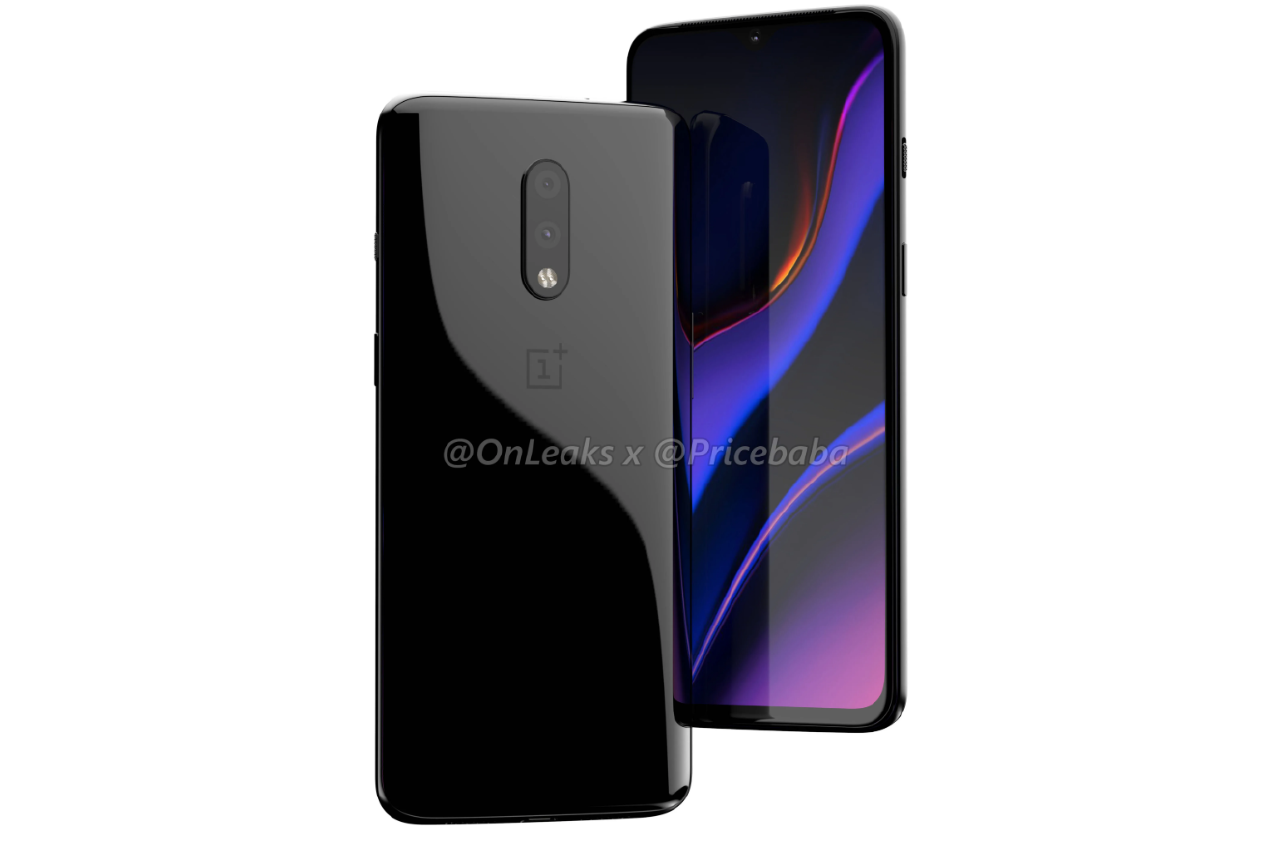 OnePlus 7 CAD-based render - OnePlus 7 leak details cameras, suggests Pro variant will sport curved display