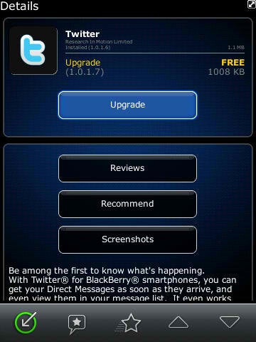 Twitter for BlackBerry download - Official Twitter client for BlackBerry is updated to  version 1.0.1.7
