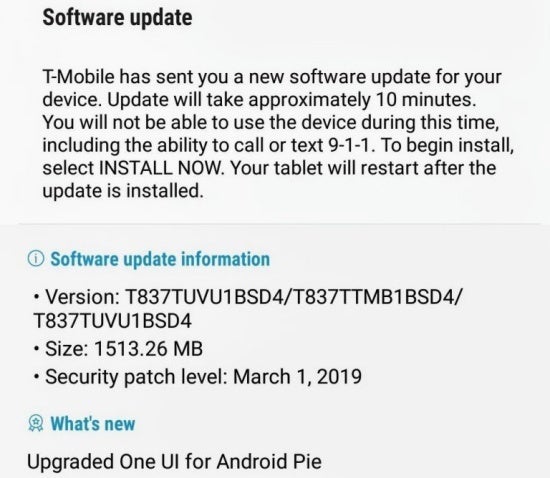 Samsung Galaxy Tab S4 with LTE scores Android Pie update on two major carriers