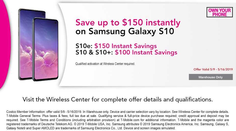 T-Mobile's Samsung Galaxy S10 phones are up to $200 off at Costco