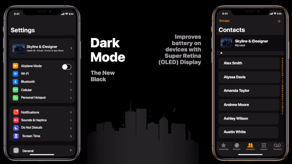 Design mockup of Dark Mode in iOS 13 - What to expect from Apple's WWDC event in June 2019: iOS 13, watchOS 6, macOS 10.15