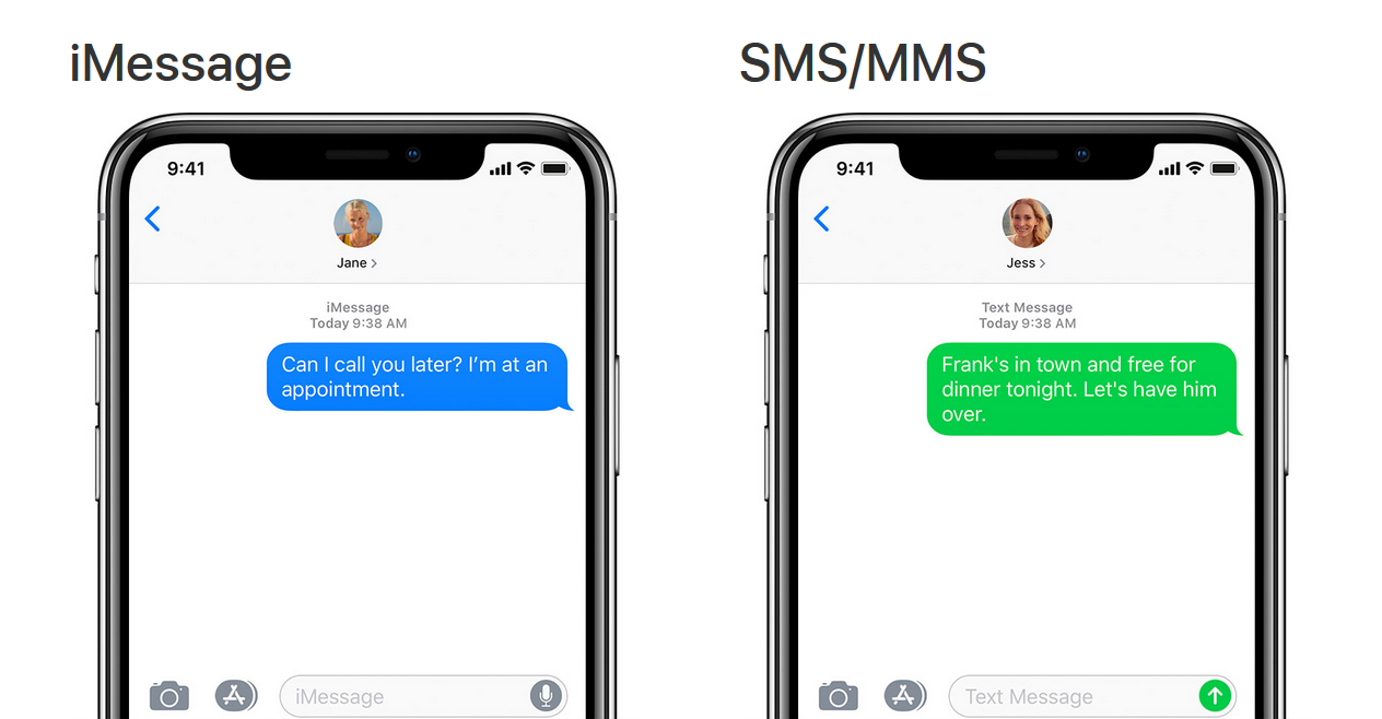 Encrypted iMessage on left, unencrypted SMS on right - Latest commercials from Apple include one that focuses on an important iPhone XR feature