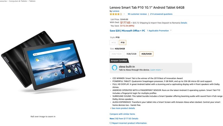 Lenovo Smart Tab P10 scores 49 percent discount with tablet and smart display functionality