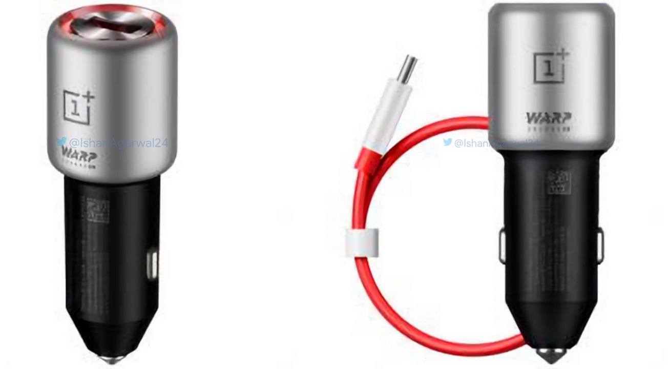 Official render of the OnePlus Warp Charge 30 Car Charger - Official renders leak of some OnePlus 7 and 7 Pro accessories including the Bullets Wireless 2