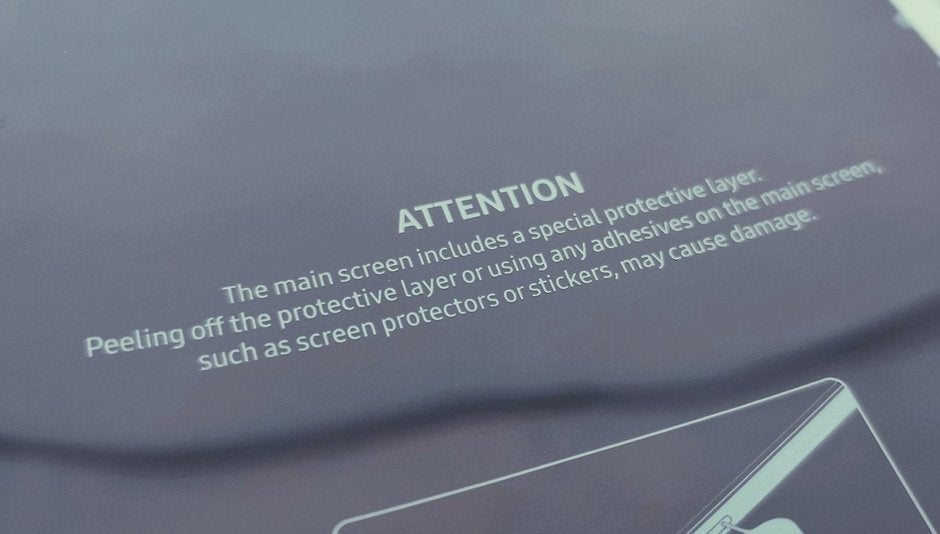 Samsung included this warning on the Galaxy Fold units sent to influencers - Changes made to the Samsung Galaxy Fold should prevent a repeat of the previous issues