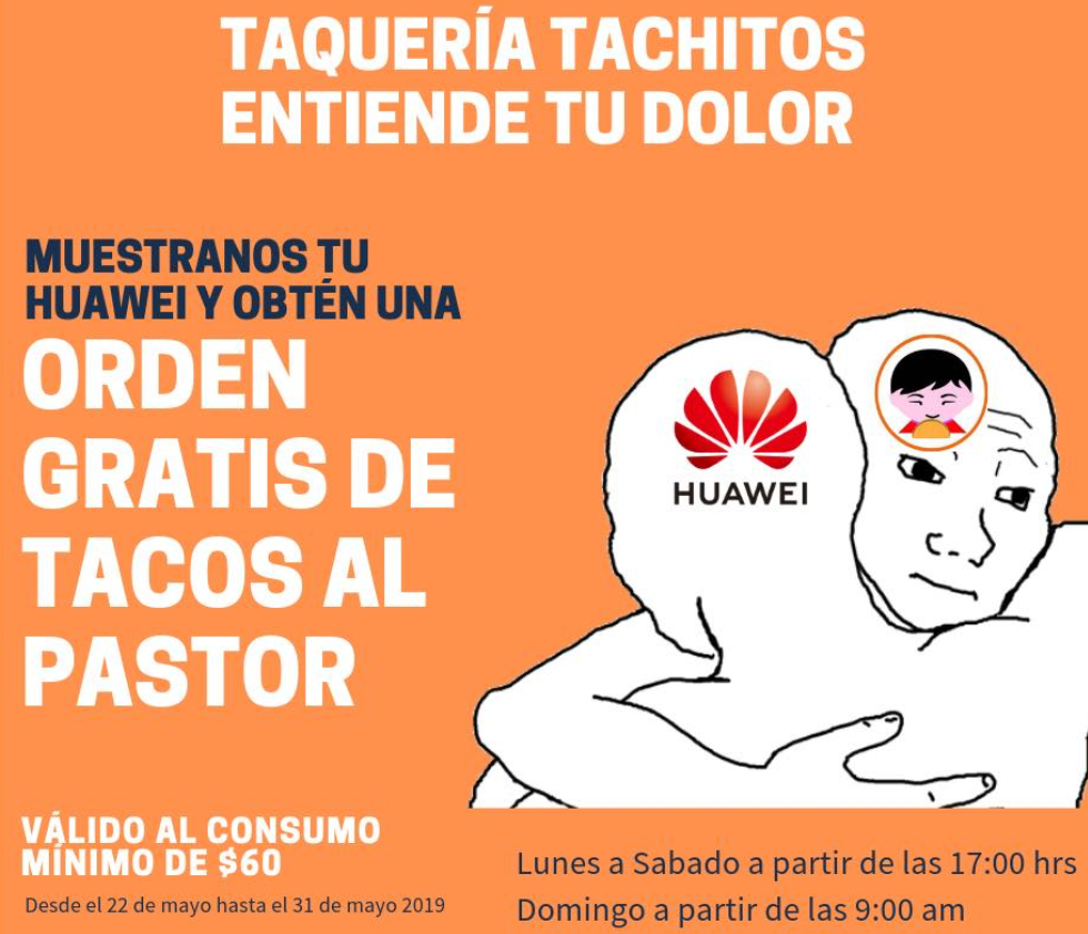 Those with a Huawei phone can get a free Taco meal at a restaurant in Mexico - Here&#039;s some good news for those who own a Huawei phone