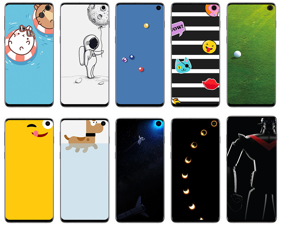 Additional wallpaper options for Samsung's Infinity-O phones - Samsung teams with Disney and Pixar to hide the punch-hole on the Galaxy S10