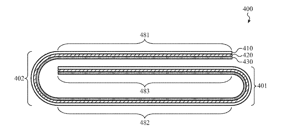 Illustration from Apple&#039;s new patent - Apple&#039;s new patent for a foldable iPhone shows something in common with the Galaxy Fold