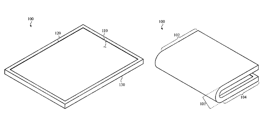 Another illustration from the same patent shows an inward closing foldable iPhone - Apple's new patent for a foldable iPhone shows something in common with the Galaxy Fold