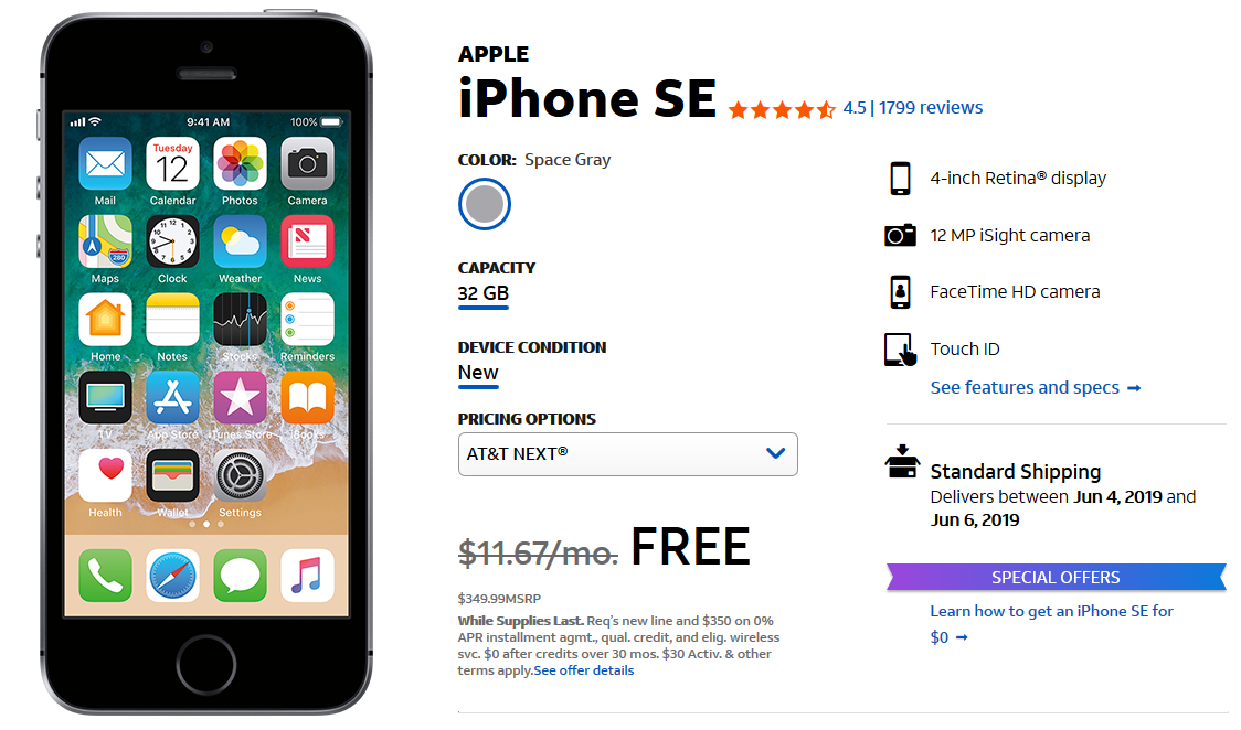 Deal: The Apple iPhone SE is free at AT&T