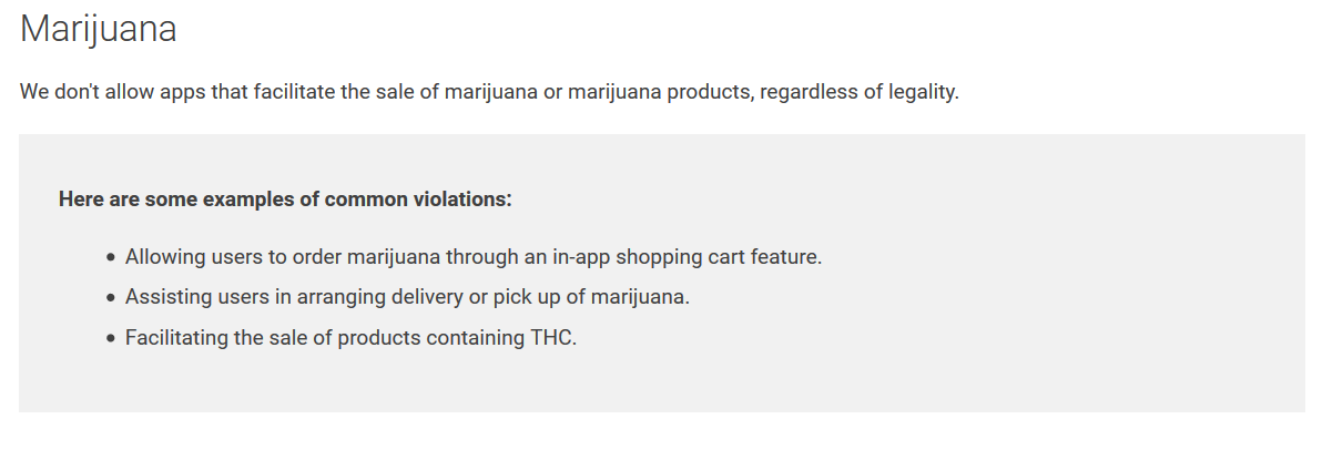 Google's new policy on marijuana apps - Google just says no to marijuana apps