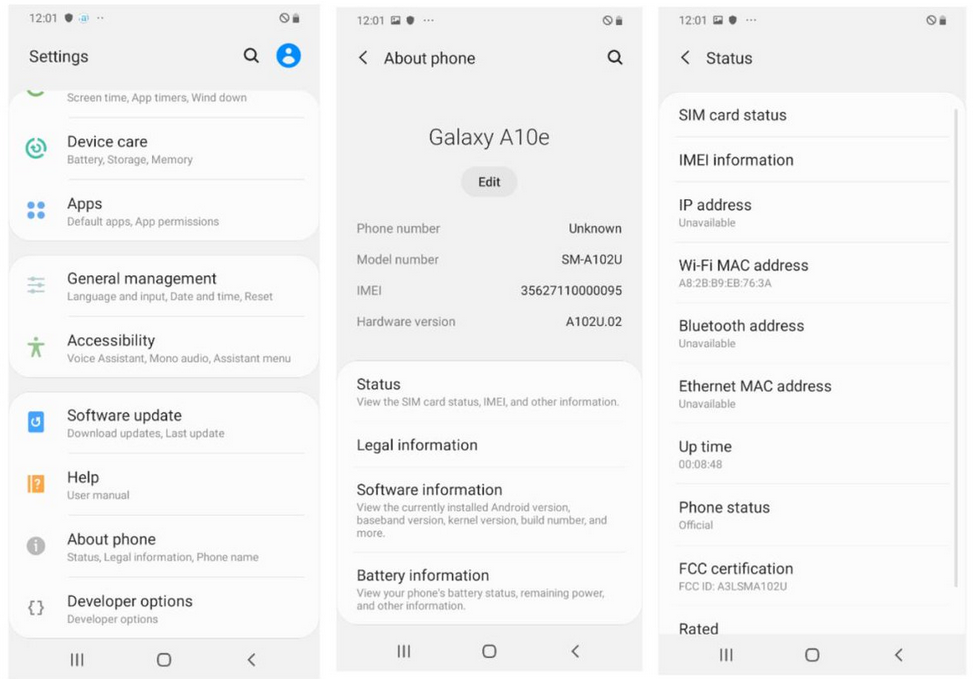 The FCC e-label for the Samsung Galaxy A10e - FCC certifies a new entry-level Samsung phone