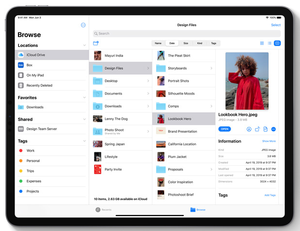 The new iPadOS supports USB sticks and external hard drives