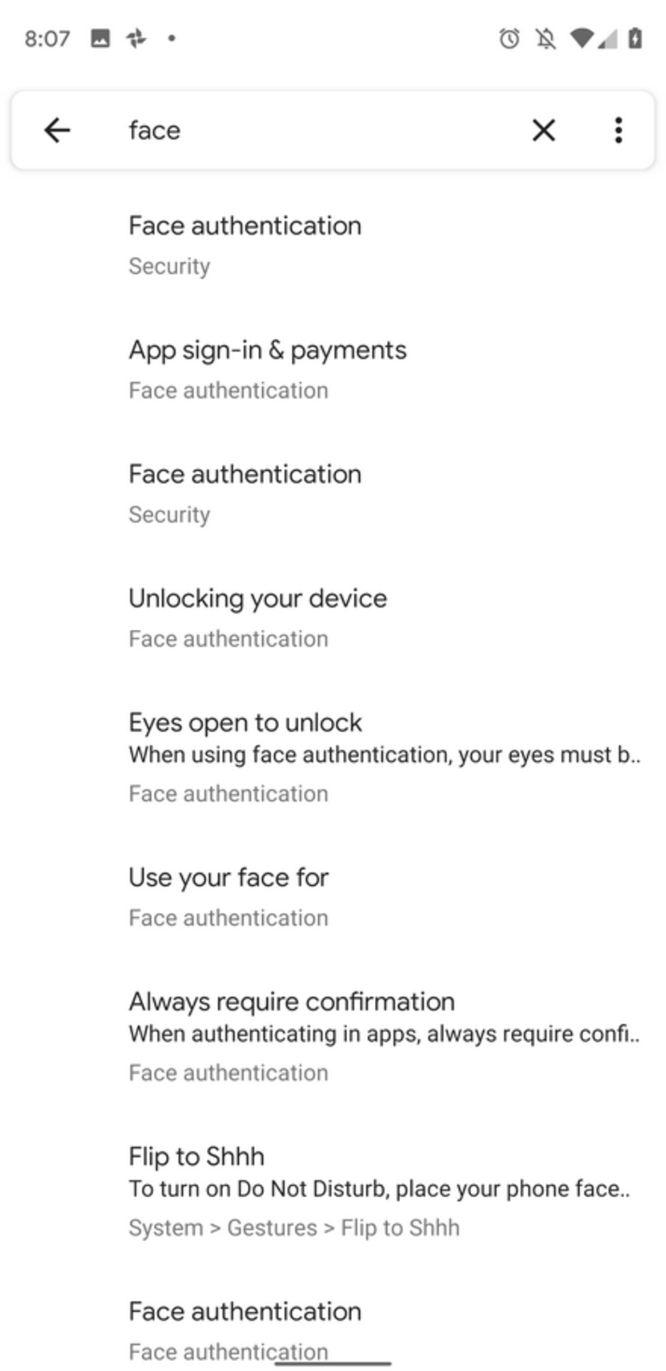 Hidden settings page for Android Q's Face authentication - Hidden 'Face authentication' settings found in latest Android Q Beta