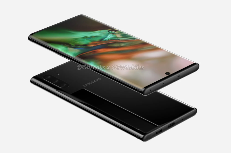 Renders of the Samsung Galaxy Note 10 - Leak reveals U.S. pricing range for the entry level Samsung Galaxy Note 10