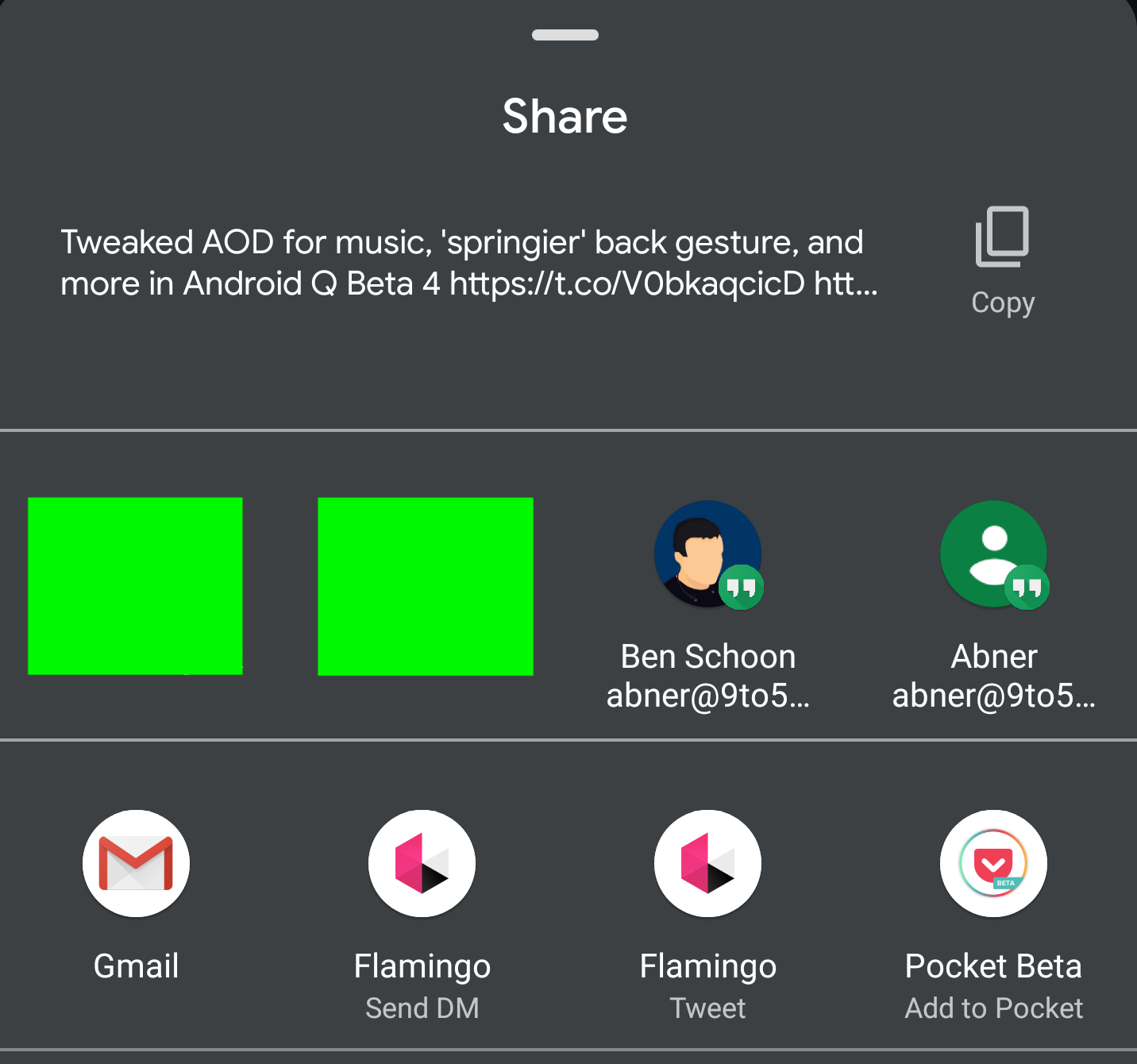 Sharing that Twitter post or Instagram pic will get easier with Android Q
