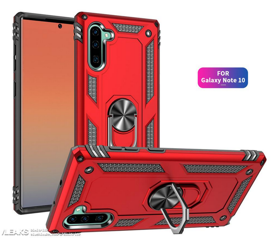 Alleged case render for the Samsung Galaxy Note 10 - Samsung Galaxy Note 10 case renders "confirm" new placements for the cameras in back and front