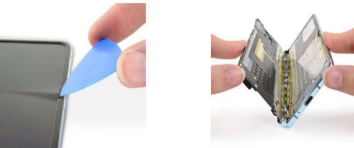 iFixit showed exactly how the hinge gap may affect the display, but Samsung has reportedly fixed this with an extra film layer - Samsung has fixed the Galaxy Fold, but now the Mate X release is in trouble