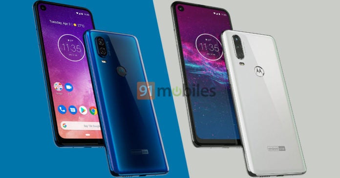 Motorola One Vision (left), next to the upcoming One Action (right) - Motorola One Action images leak out flaunting the triple camera and pierced display