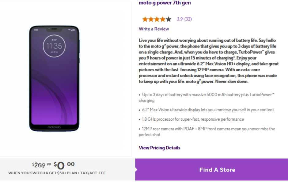 Motorola&#039;s Moto G7 Power is free at Metro by T-Mobile (new line or port in required)