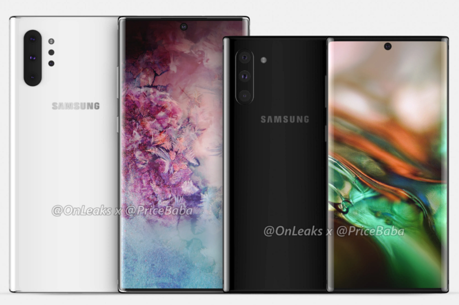 Renders of the Galaxy Note 10 Pro and Galaxy Note 10 - Samsung to reportedly unveil the Galaxy Note 10 line on August 7th