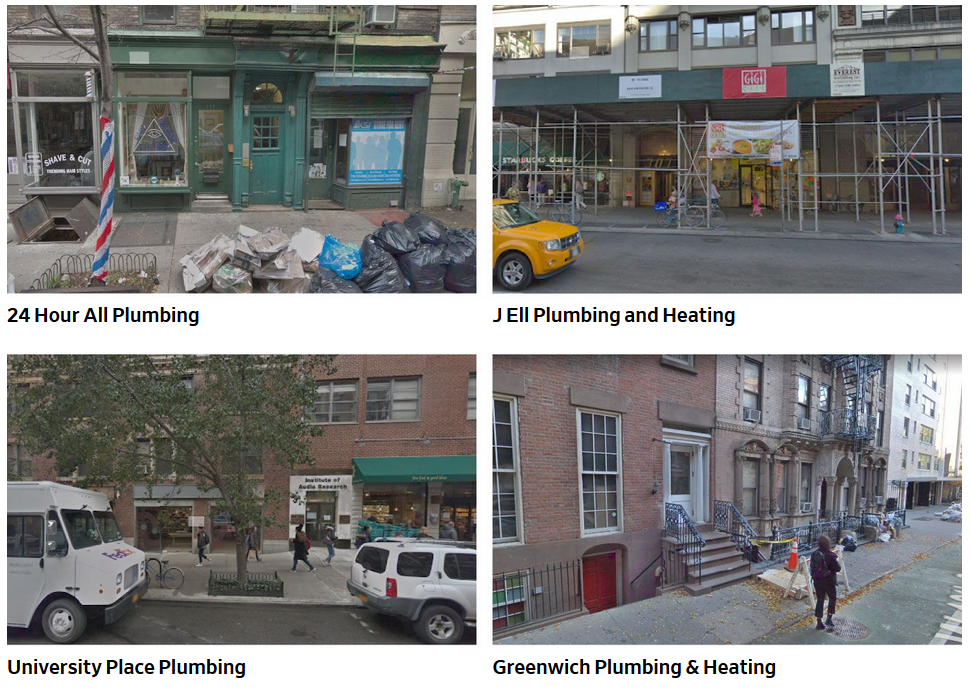 Using Google Street View, the Journal found that many of the addresses listed on a search result for plumbers were not legitimate - Using Google Maps to find a local business could drain your bank account...or worse