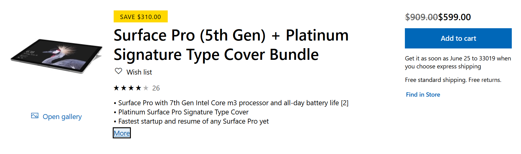 Save over $300 on a Surface Pro 5 bundle - Save $310 on a Surface Pro 5 bundle that includes a Signature Type Cover